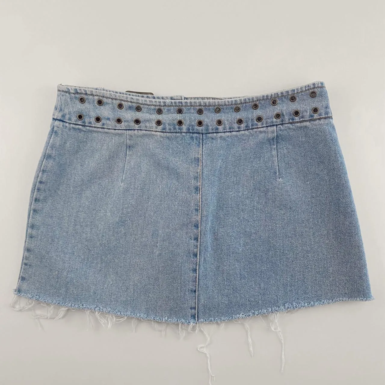 Y2K Belted Denim Mini Skirt - Medium